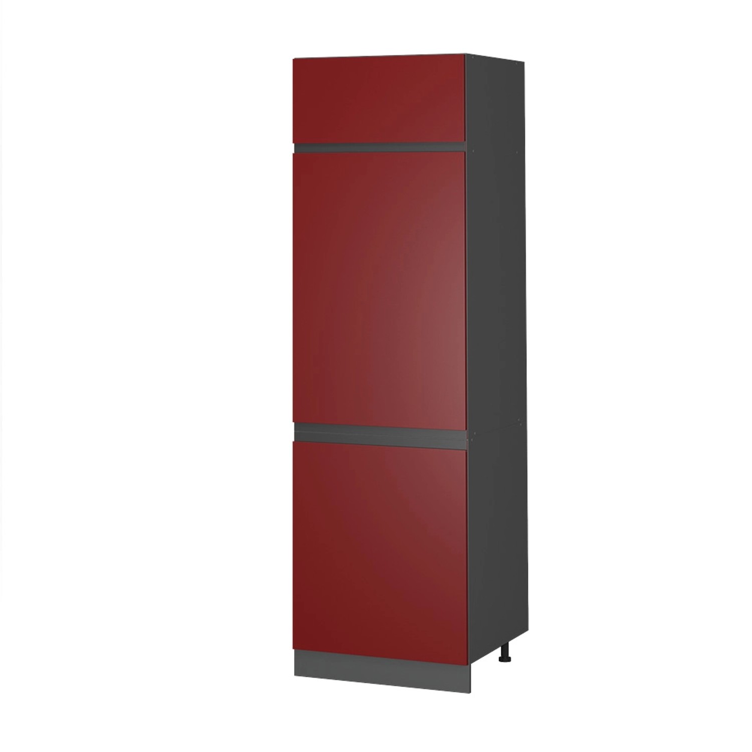 Vicco Kühlumbauschrank R-Line Hochschrank für die Küche Rot/Anthrazit 60 cm J-Shape