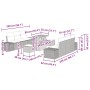 Beiges 9-teiliges vidaXL Garten-Sofa-Set aus Poly Rattan mit Tisch und Kissen.