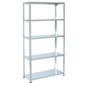 Verzinktes Ar Shelving Schraubregal mit 5 Böden, ideal für Lager, Werkstatt oder Keller.