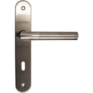 Alpertec Türbeschlag Tina, Langschild-Garnitur für Zimmertüren, Edelstahl satiniert/poliert.