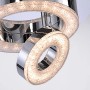Moderne LED-Deckenleuchte Tim in Chrom, 17x17 cm, mit drehbarem Leuchtring für warmweißes Licht.