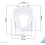 Weißer Bath4U WC-Sitz mit integriertem Kindersitz und Maßangaben.
