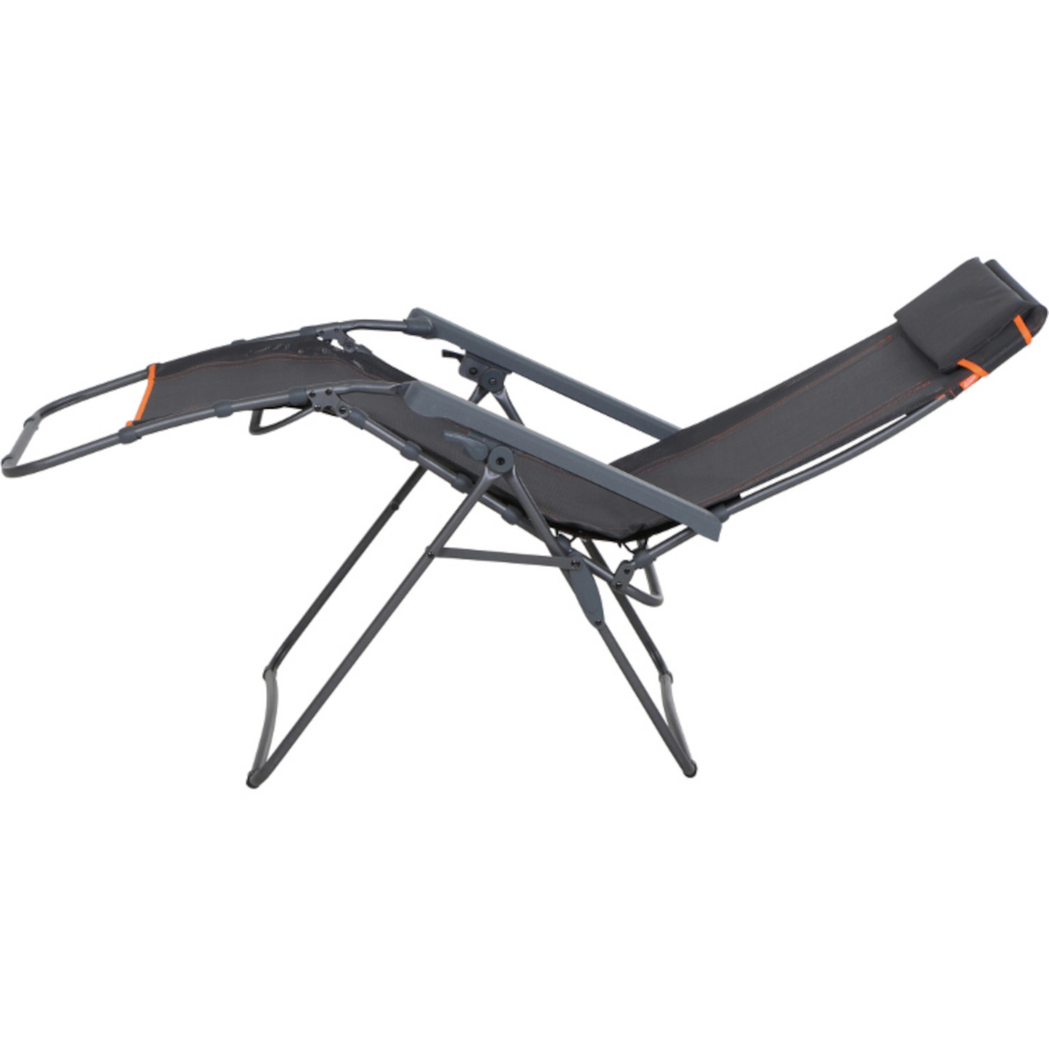 Siena Garden Relax Campingstuhl in Anthrazit, komfortable Liege mit Textilbezug für Camping & Garten.