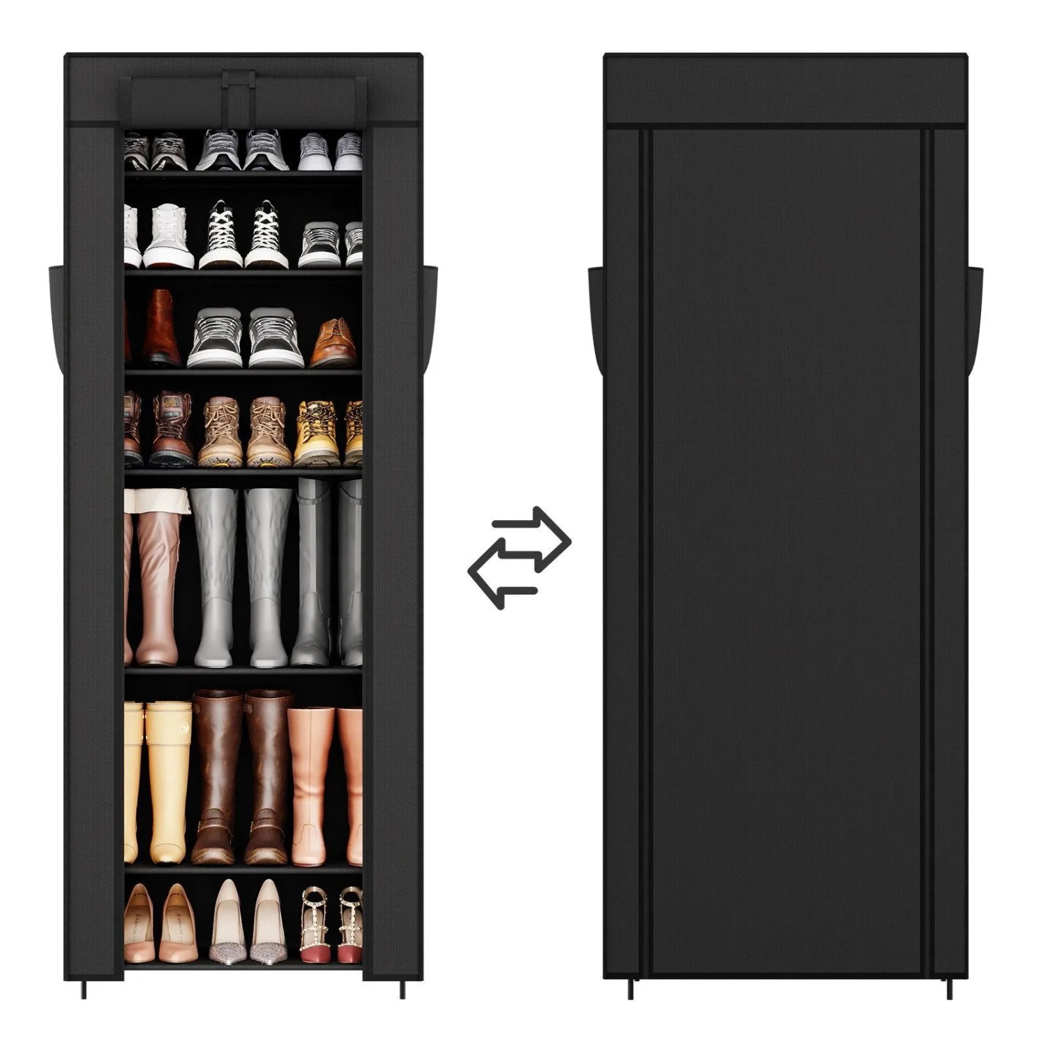 Sekey Stoffschrank Schuhschrank mit 9 Ebenen Vliesstoff Schuhaufbewahrung Breite 58 cm Schuhständer Platzsparend für 27 Paar Schuhe