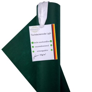 Grüne Sensalux Tischdeckenrolle Light, 1,10 m x 25 m, stoffähnlich und flüssigkeitsabweisend.