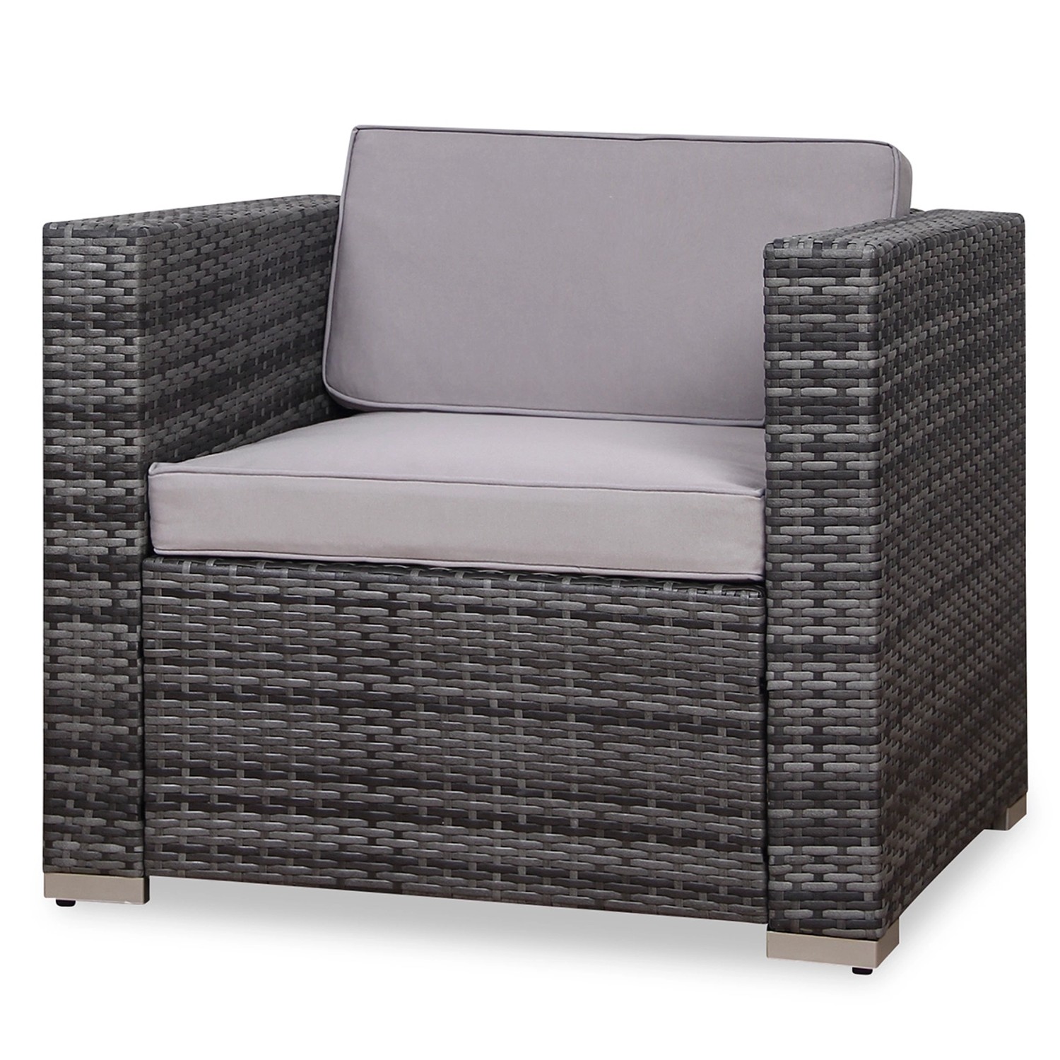 Svita Rattan Sessel Ergänzung Zubehör Polyrattan Couch California Lugano Grau