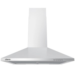 CIARRA Dunstabzugshaube 60cm, silber, mit Druckknöpfen und LED-Beleuchtung für Umluft/Abluft.