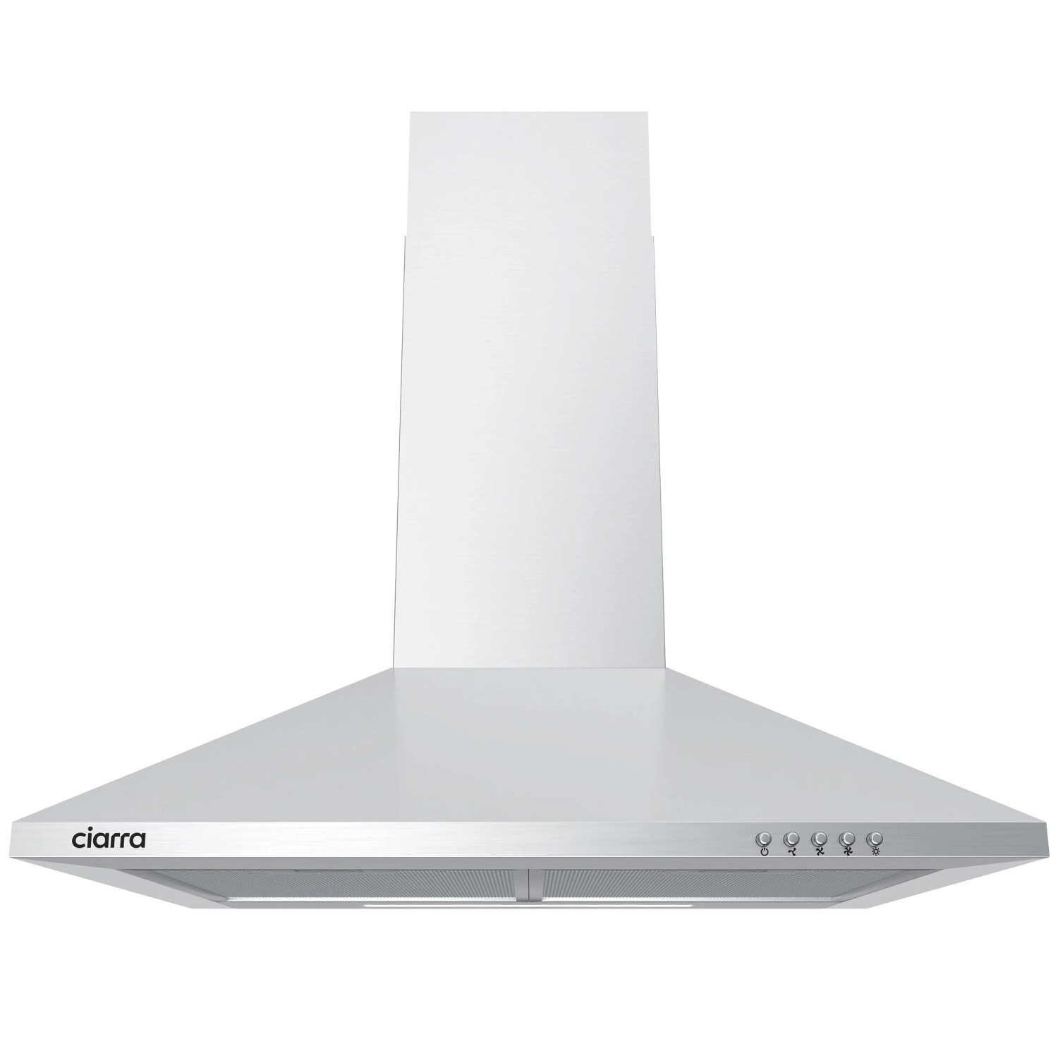 CIARRA Dunstabzugshaube 60cm 370m³/h 3 Stufen Leise Abzugshaube Umluft Abluft CAS6201A