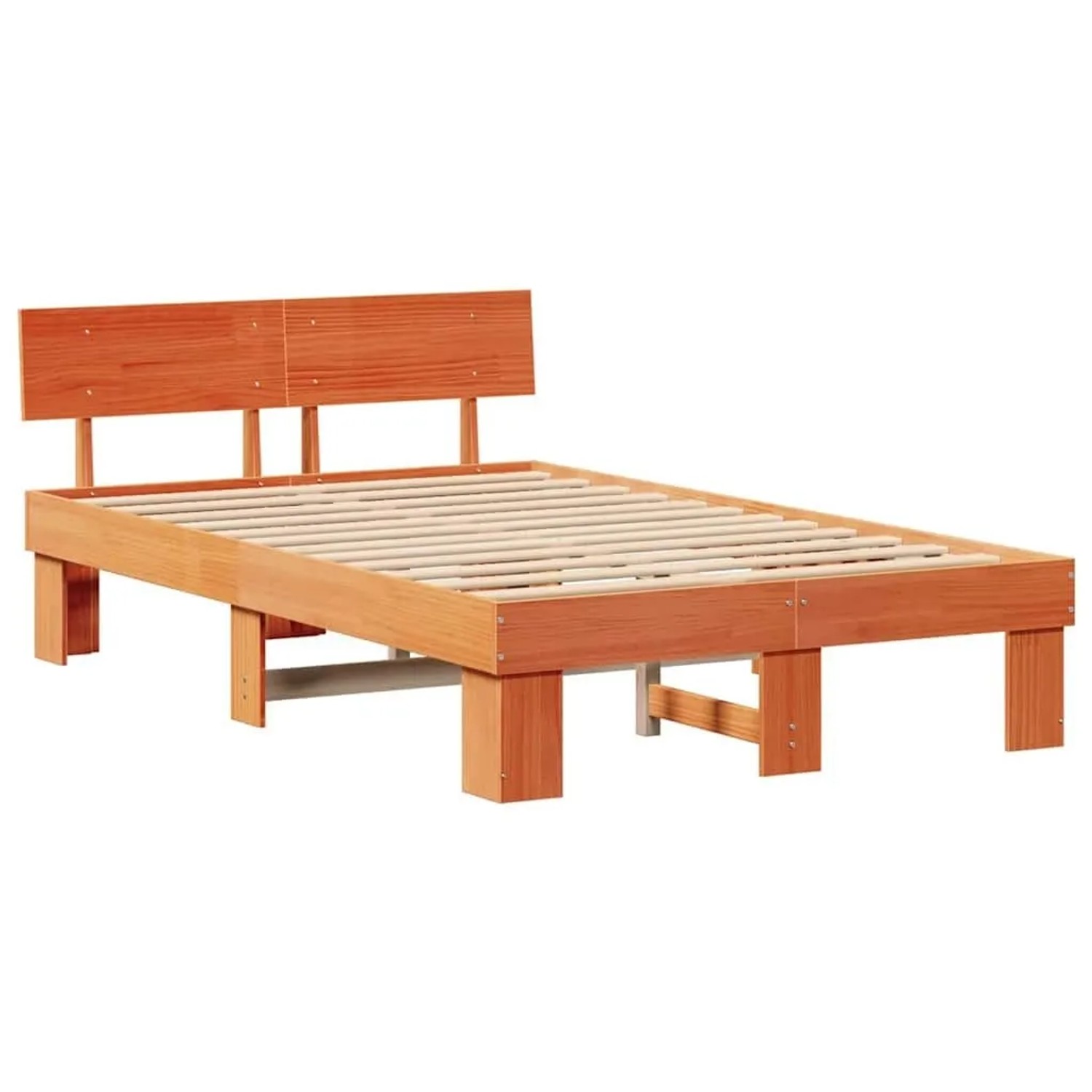 vidaXL Bettrahmen Wachsbraun 120 x 190 cm Massives Kiefernholz 872580