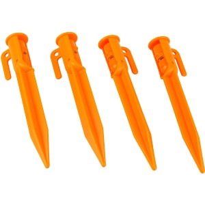 4er Set Calima LED Zeltheringe, 15 cm, orange, für Camping und Zeltzubehör.