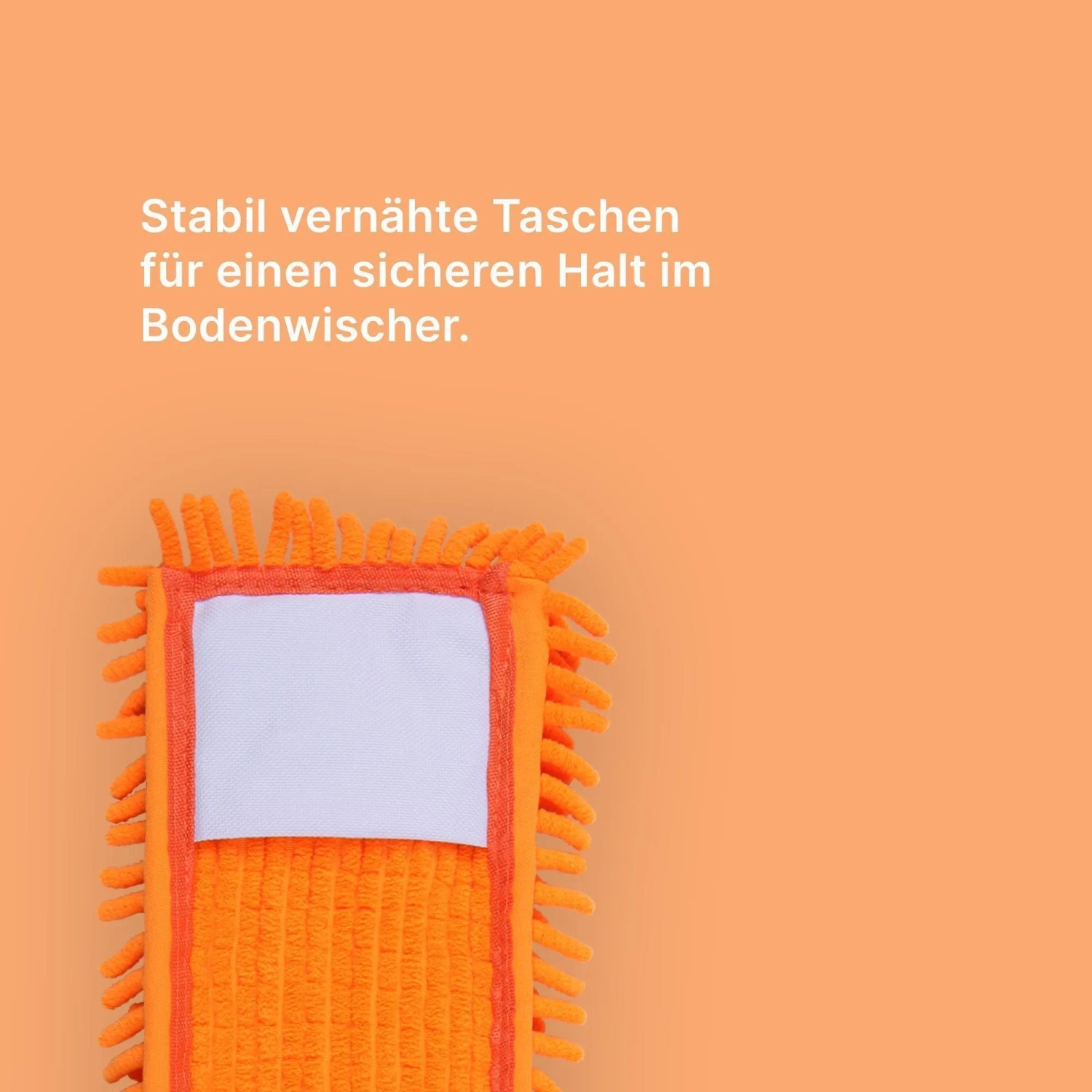 Oranger Bestlivings Bodenwischer Ersatzbezug aus Mikrovelour Chenille.