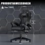 Schwarzer Rattantree Gaming Stuhl mit hoher Rückenlehne und verstellbarer Kopf- und Lendenstütze.