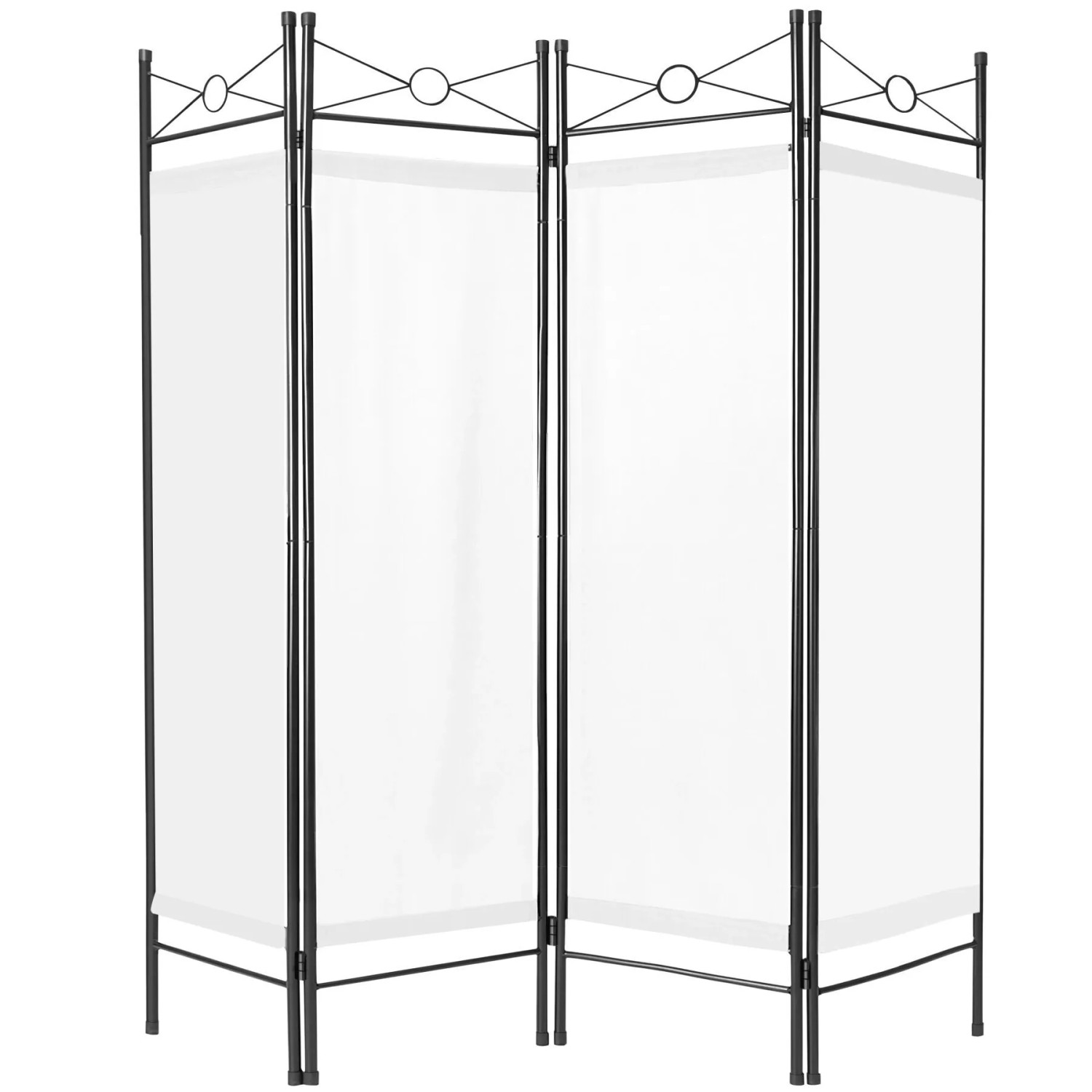 Tectake Raumteiler  4 Teiliger Blickschutz 180° Klappbar  160 x 2 50 x 180 cm Weiß