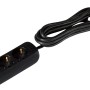 Schwarze 3-fach Steckdosenleiste mit 3 m Kabel für den Innenbereich.