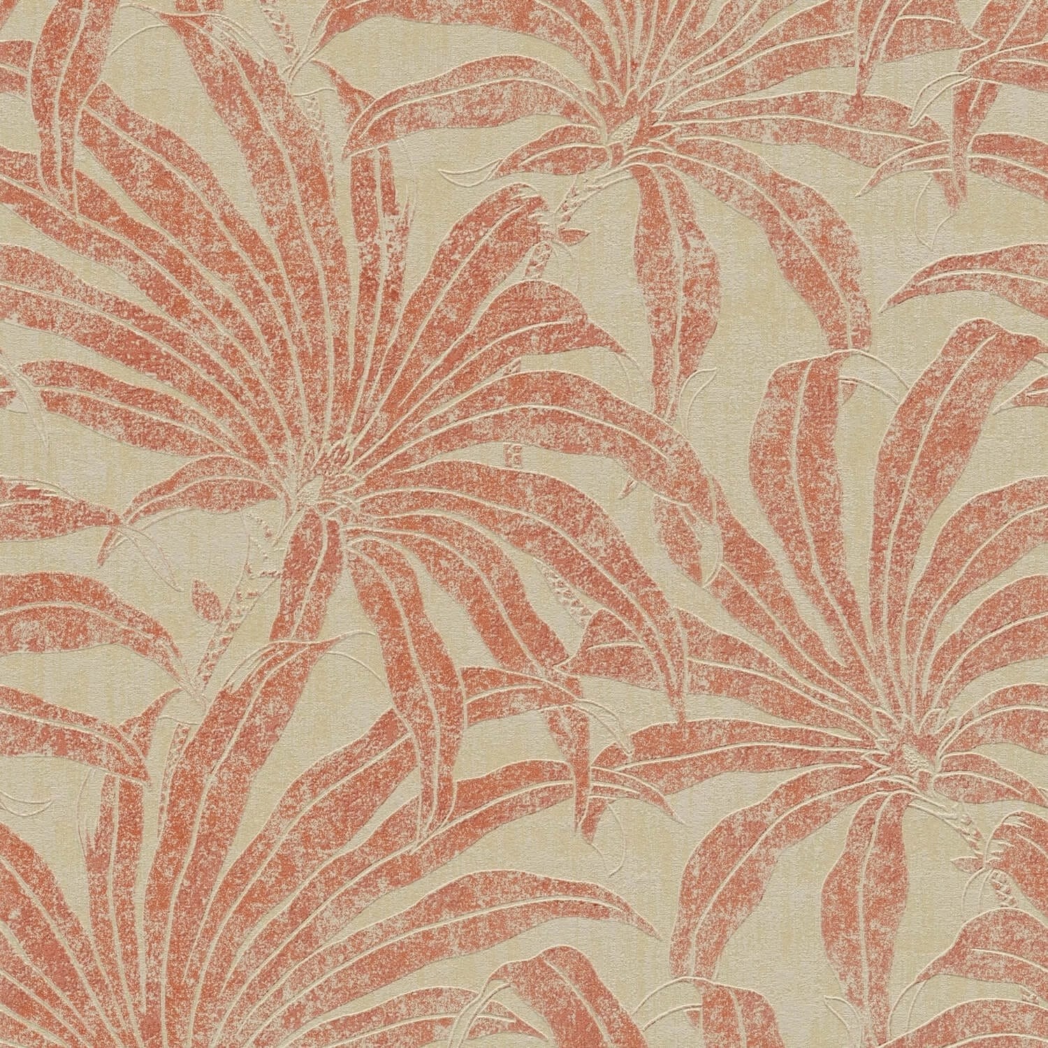 PROFHOME 395013-GU Natur Tapete Dschungel schimmernd Beige Rot Orange 0,53 günstig online kaufen