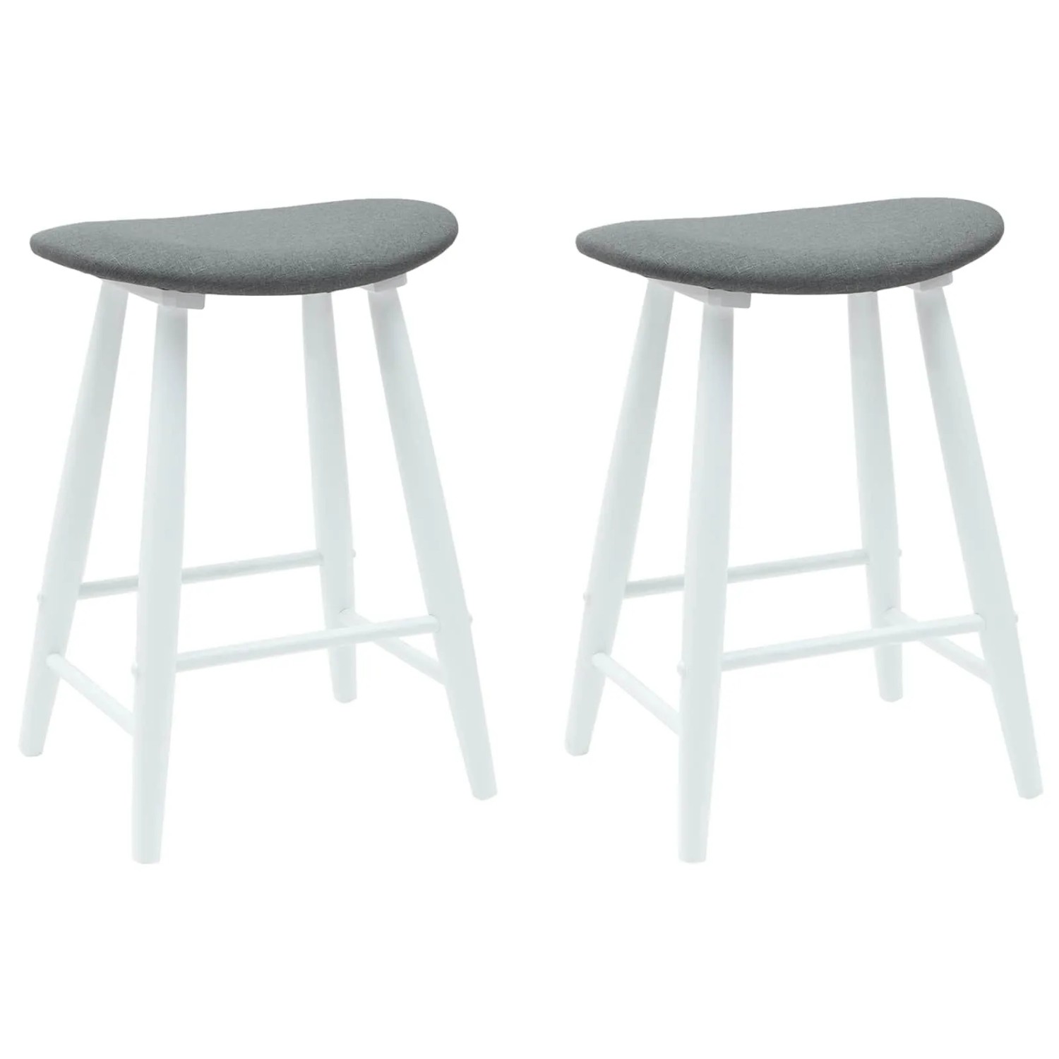 vidaXL Esszimmerstühle 2 Stk Weiß 46 x 37 x 63 cm Massives Gummiholz 420204 günstig online kaufen