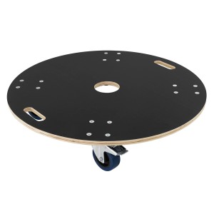 Runder ECD Germany Transportroller, 77cm, mit Siebdruckplatte und Rollen, bis 800kg belastbar.
