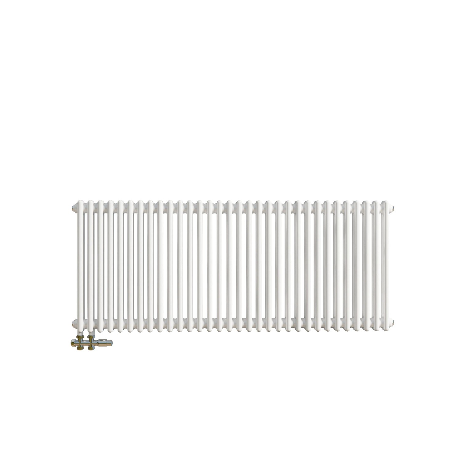 Duschparadies 2 Säulen Traditioneller Heizkörper in Gusseisen-Optik 600x1460mm 1610W für Warmwasserbetrieb Weiß