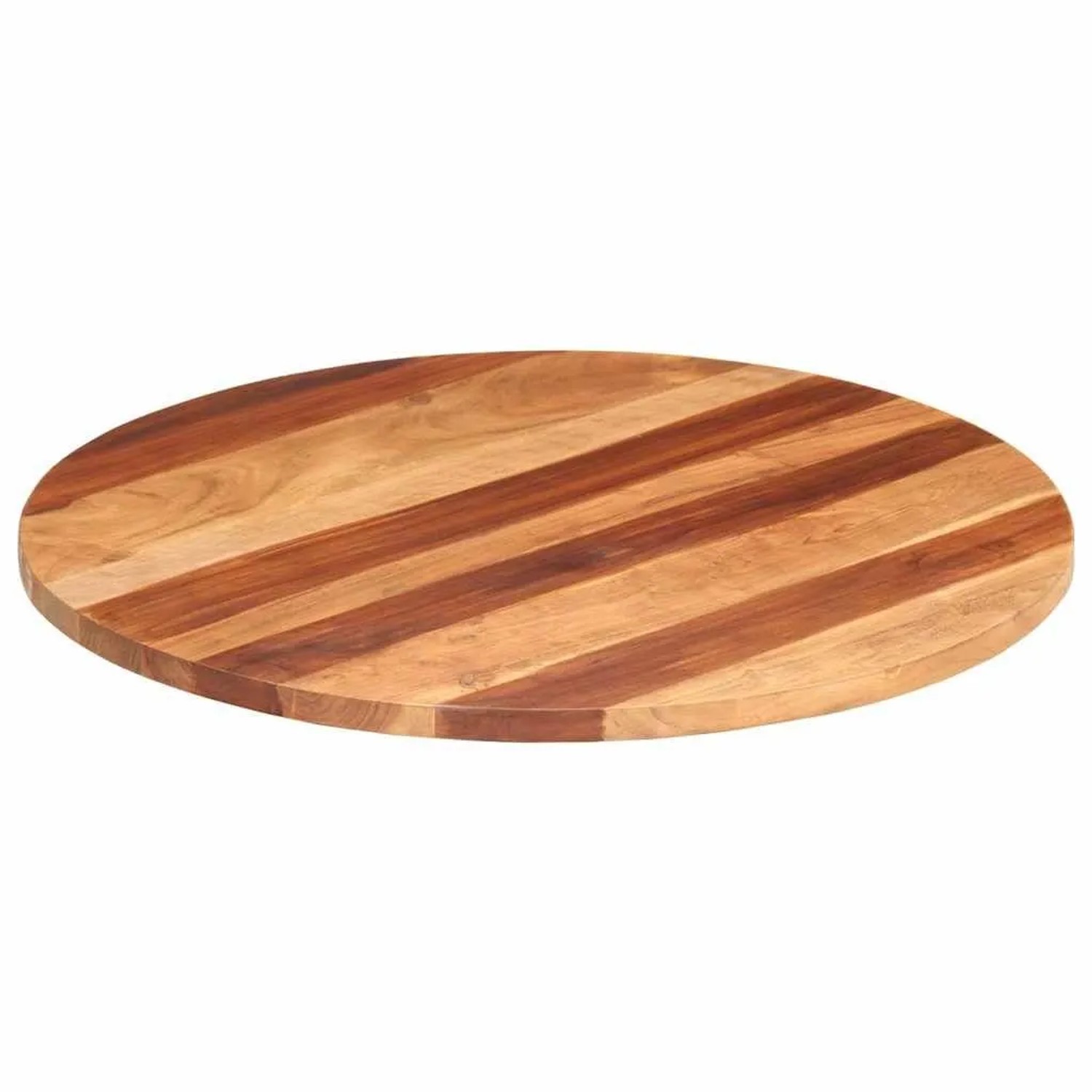 vidaXL Tischplatte Massivholz Akazie Rund 25-27 mm 80 cm 285976