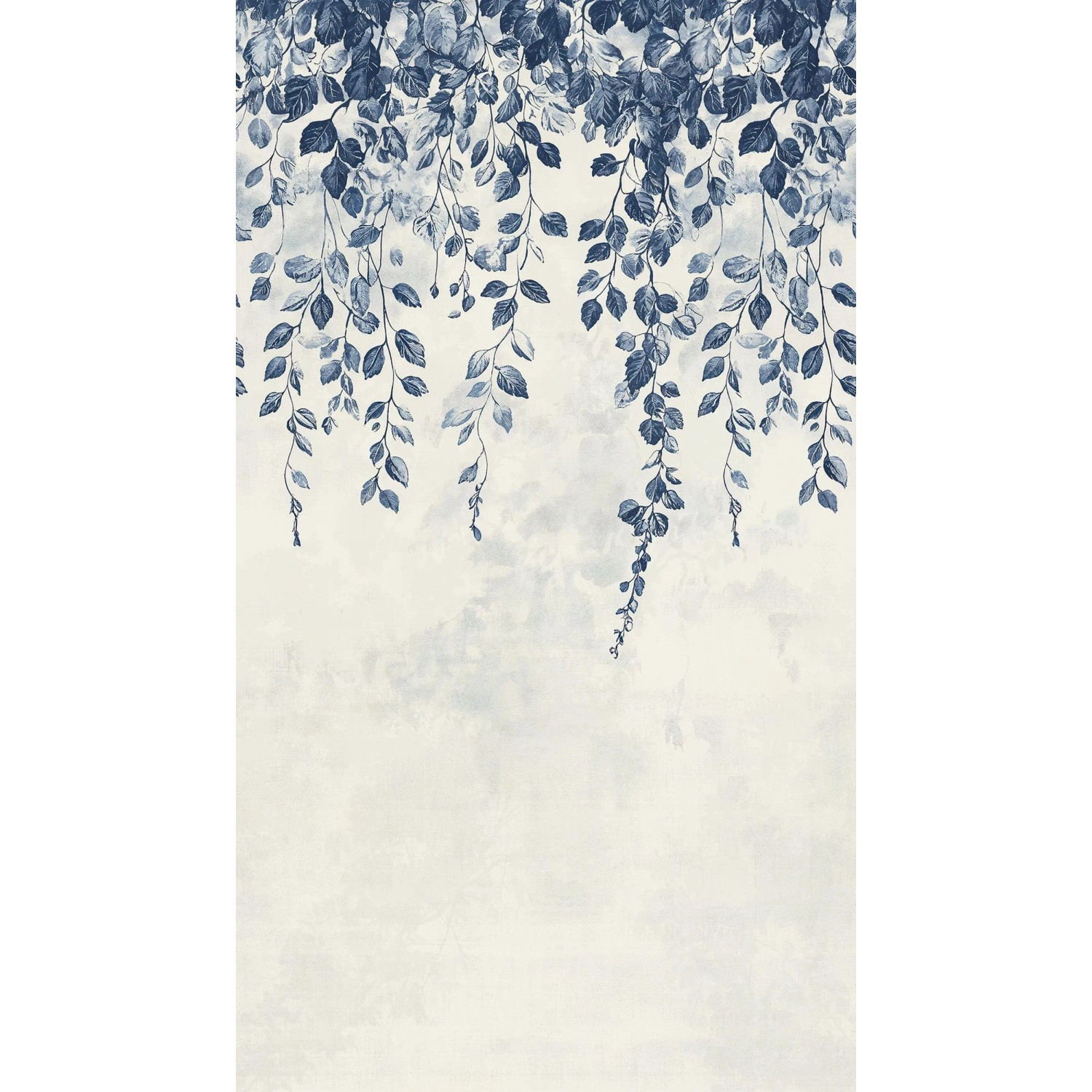 PROFHOME 791445-GU Fototapete Floral Matt Creme Seiden-Grau Blau 1,59 m x 2,8 m