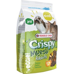 Versele-Laga Cuni Crispy Kaninchenfutter, 2,75kg Packung mit Kaninchenabbildung.