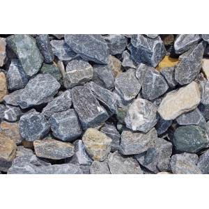 Marmorbruch Donau-Blau, 25-50 mm, Zierkies für Gartenwege und Beete.