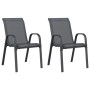 vidaXL Stapelbare Gartenstühle 2 Stk Grau Textilene 318778