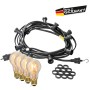 Satisfire Illu-Lichterkette 40m mit 60 LED Filament Glühbirnen für Biergarten und Terrasse.