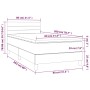 Skizze eines dunkelbraunen 80x200 cm Boxspringbetts mit Matratze und Kopfteil. Bett aus Stoff.