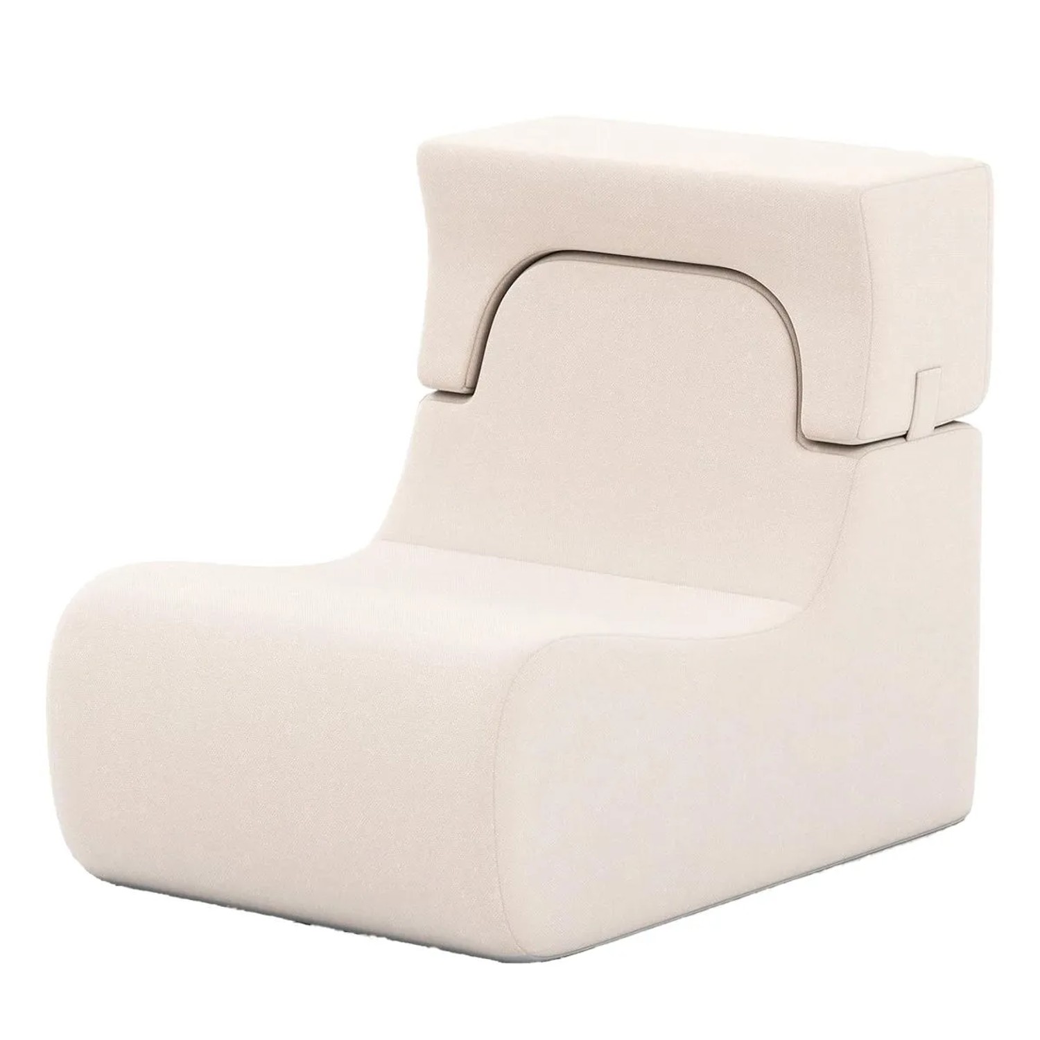 Costway Bodenstuhl mit Abnehmbarer Kopfstütze Bodensessel Gepolstert Beige