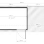 Grundriss Bertilo Holz-Gartenhaus Pentus 3 Lounge, 559x234cm, mit Maßen.