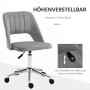 Grauer Vinsetto Schreibtischstuhl aus Samt, höhenverstellbar, mit Rollen. Ideal für Büro & Arbeitszimmer.