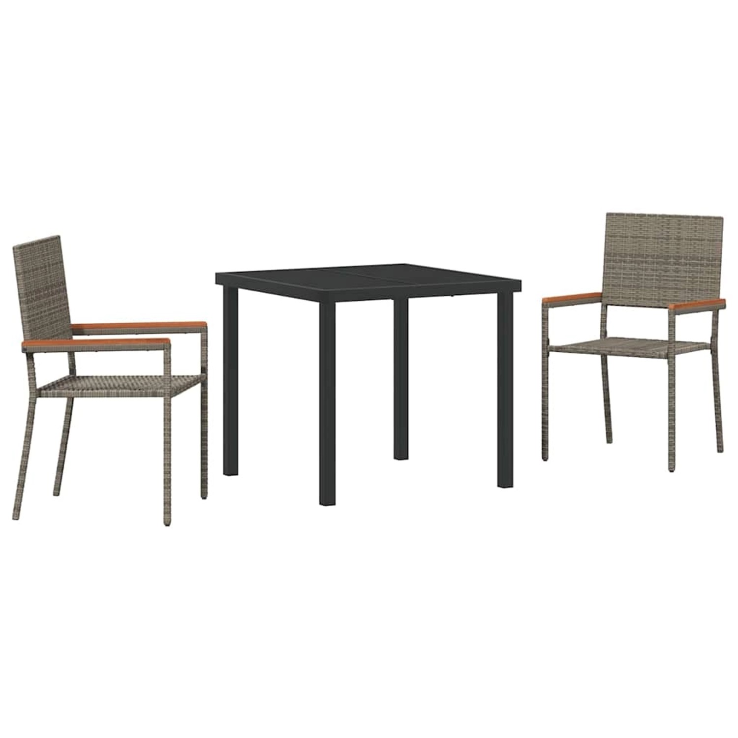 vidaXL Garten Essgruppe 3-Tlg Grau Poly Rattan 3379709 günstig online kaufen