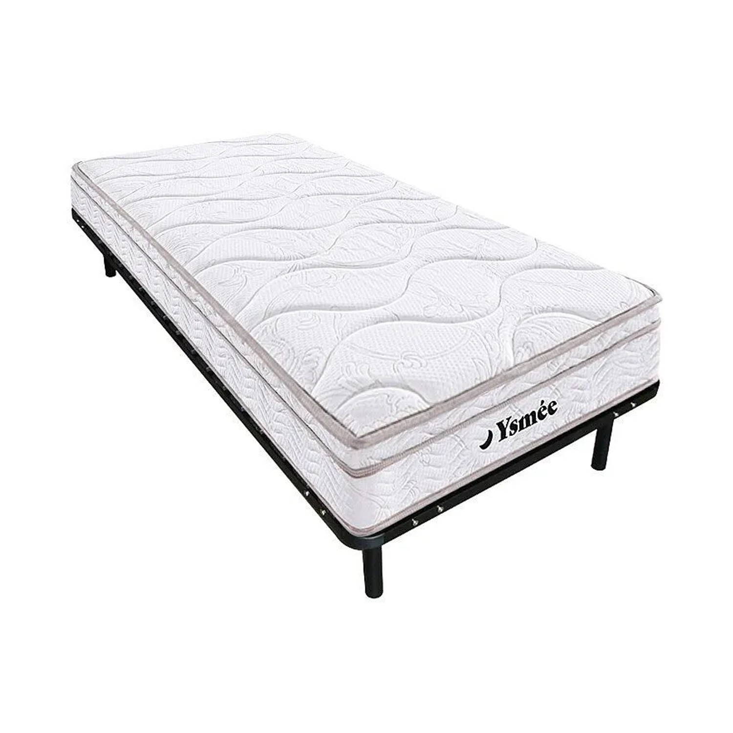 Vente-unique Matratze Und Lattenrost Wolkentanz Schwarz 200 cm  198 cm  3.8 cm