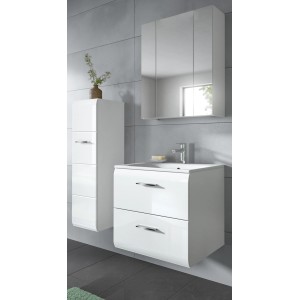 Inn.Furn Badmöbel Set in Weiß Hochglanz 3-teilig 105 cm Cover