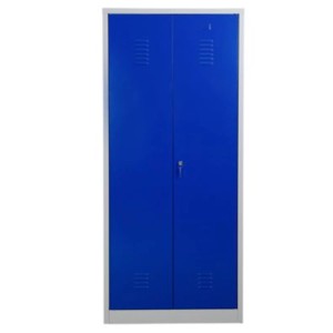 Blau-grauer Metallspind Dolphin mit Zylinderschloss, 180x80x50 cm, ideal für Werkstatt & Büro.