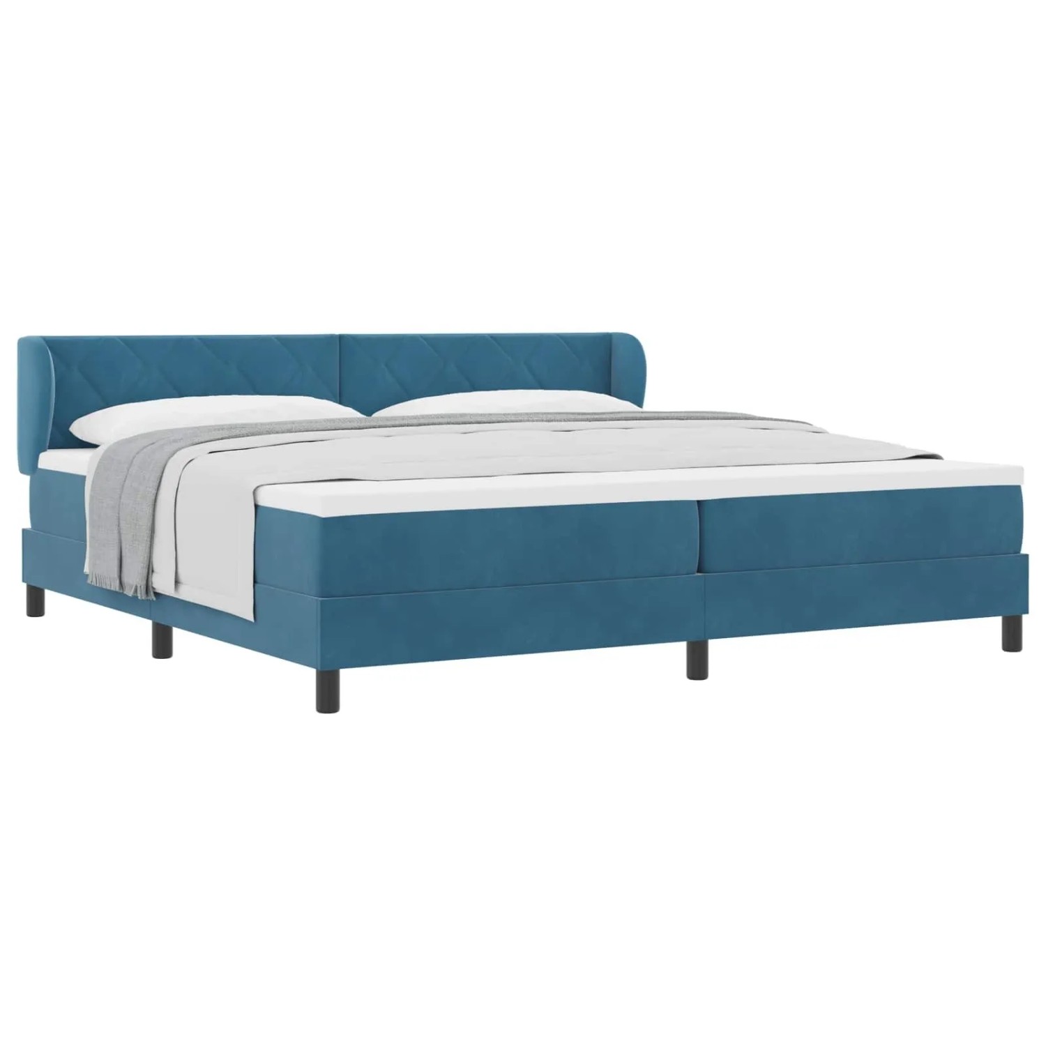 vidaXL Boxspringbett mit Matratze Dunkelblau 200 x 200 cm Samt 3340464