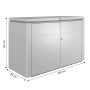 Biohort HighBoard 200 Gartenbox in Silber-Metallic: Universalbox mit Flügeltüren und Schloss.