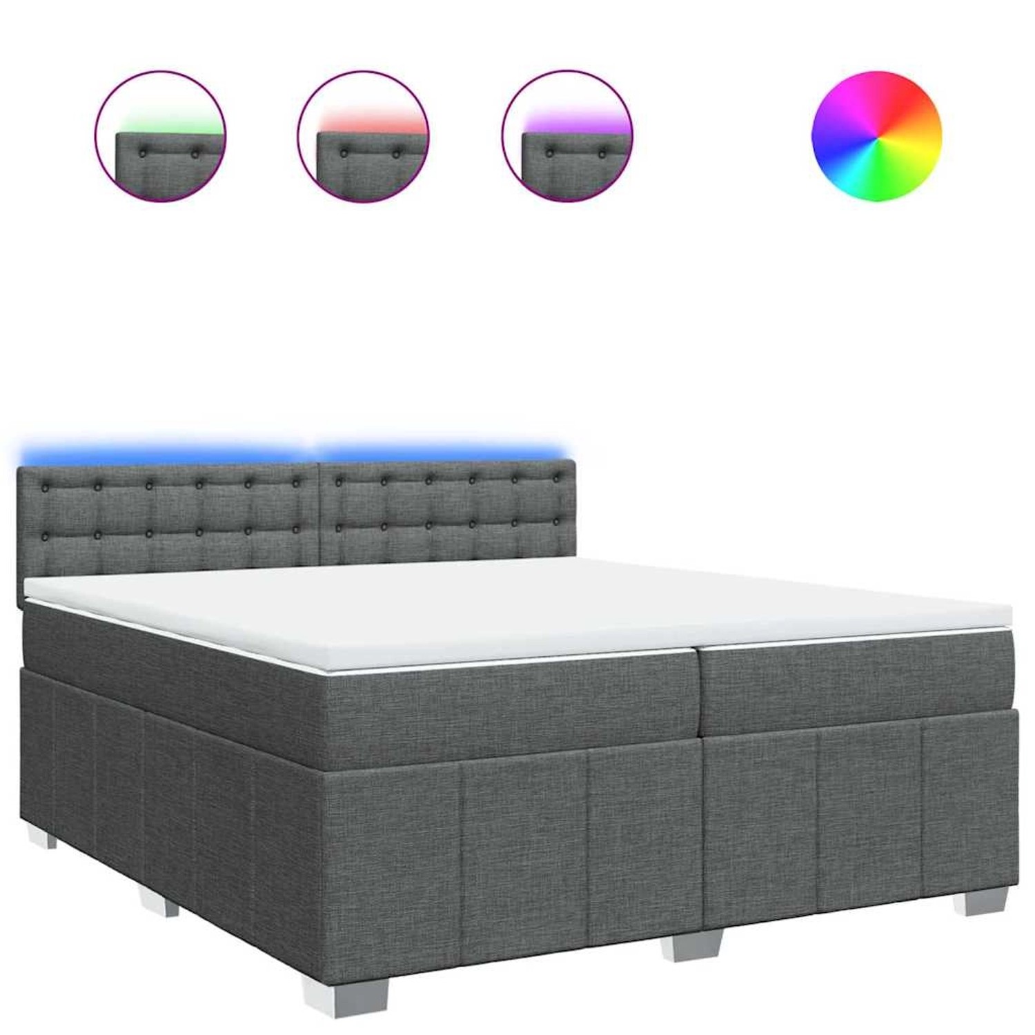 vidaXL Boxspringbett mit Matratze Dunkelgrau 200x200 cm Stoff 3289490 günstig online kaufen