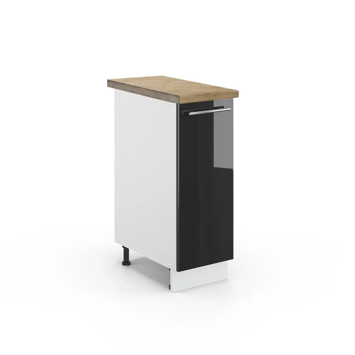 Vicco Apothekerschrank Fame-Line Anthrazit Hochglanz/Weiß 30 cm AP Eiche