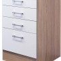 Flex-Well Küchenunterschrank Florida, 50 cm, Weiß/Sonoma Eiche mit 3 Schubladen und Auszug.