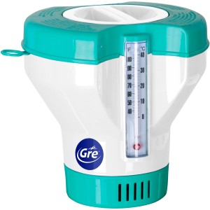 Gre Combi Pool Thermometer und Dosierer für Chlortabletten, mit Temperaturanzeige.