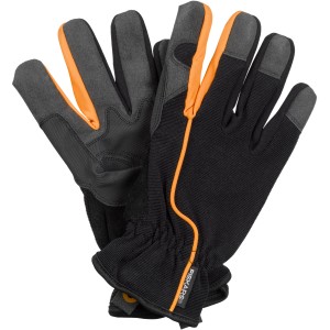 Fiskars Garten-Arbeitshandschuhe, Größe L, schwarz/orange, für Garten- und Pflegearbeiten.