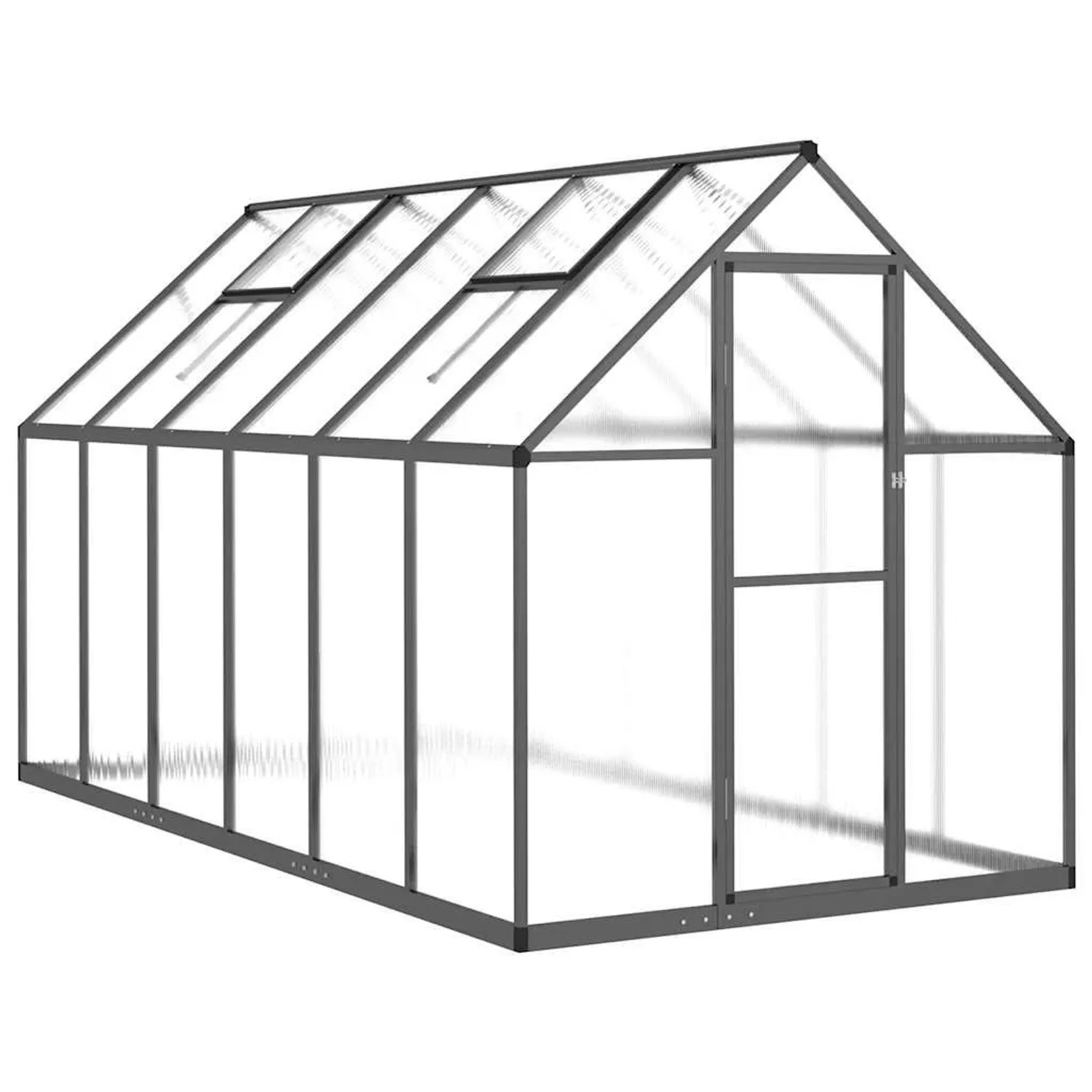 Furnicato Gewächshaus Mit Fundamentrahmen Anthrazit 334x169x195 Cm Alu