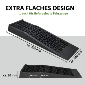 TRUTZHOLM Auffahrrampen aus Kunststoff, extra flach, 3t Traglast, Zubehör für Autoanhänger.
