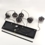 Just Light Pendelleuchte Zea, 6-flammig, schwarz mit Rauchglas. Hängeleuchte für E14 Leuchtmittel.