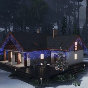vidaXL Lichtervorhang LED Eiszapfen 10 m 400 LED Blau 8 Funktionen 328913