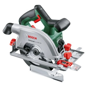 Bosch Akku-Kreissäge UniversalCirc 18V-53, grün-silber, mit 160mm Sägeblatt für präzise Holzarbeiten.