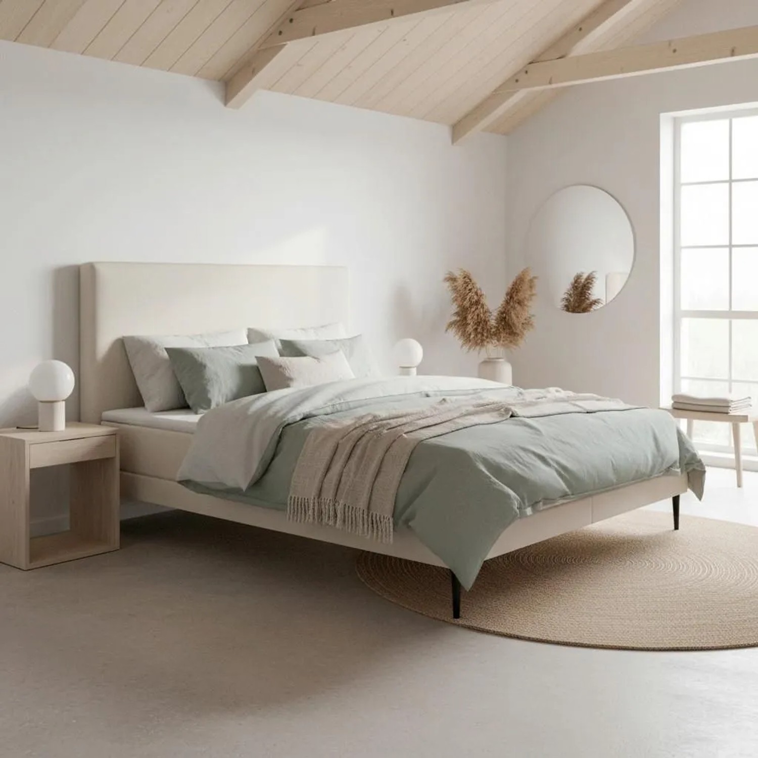 Bessagi Home Boxbett Nevada Beige ca. 160x200 cm mit Topper