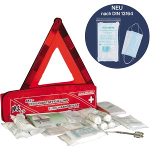 Leina Mini-Kombitasche mit Warndreieck und Masken nach DIN 13164 für Pannenhilfe und Erste Hilfe.